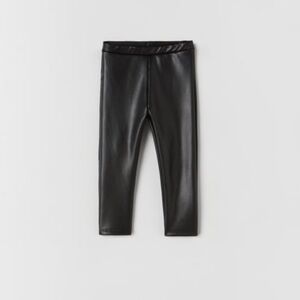 Zara Kids Black Faux Leather Leggings 4-5yr